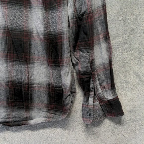 🍑Men Flannel Shirt Fall Winter Button-Down Flap Pocket Casual Plaid LARGE - Picture 11 of 13